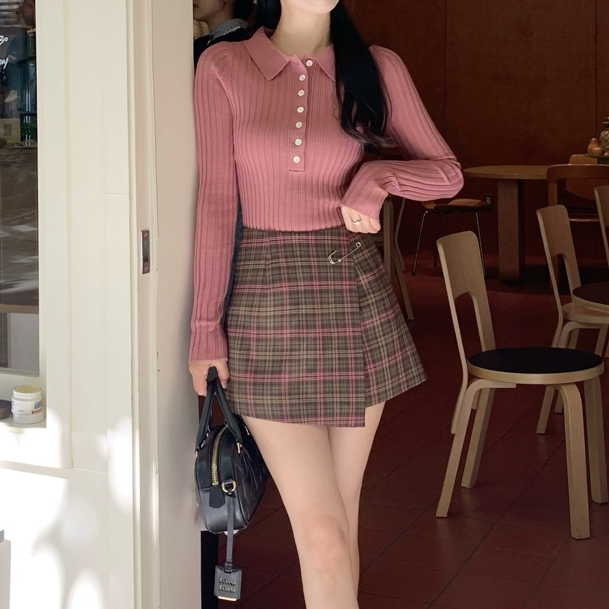 Maillard Classic American Polo Sweater Sweater Women's Autumn Cupid Slim Sweet Spicy Top