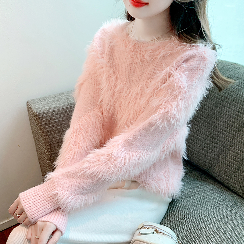已出貨 2023秋冬溫柔風短款流蘇毛衣女寬鬆打底針織衫上衣厚