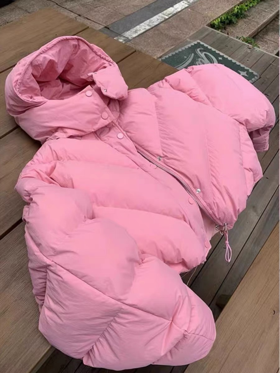 2023新款今年流行加厚粉色棉衣棉服女冬短款洋氣獨特别致上衣