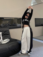 Spring and Autumn New Style Set for Girls and Children Hip-Hop Street Dance Loose Sweatpants Korean Girls Jazz Dance Slim T-Shirt