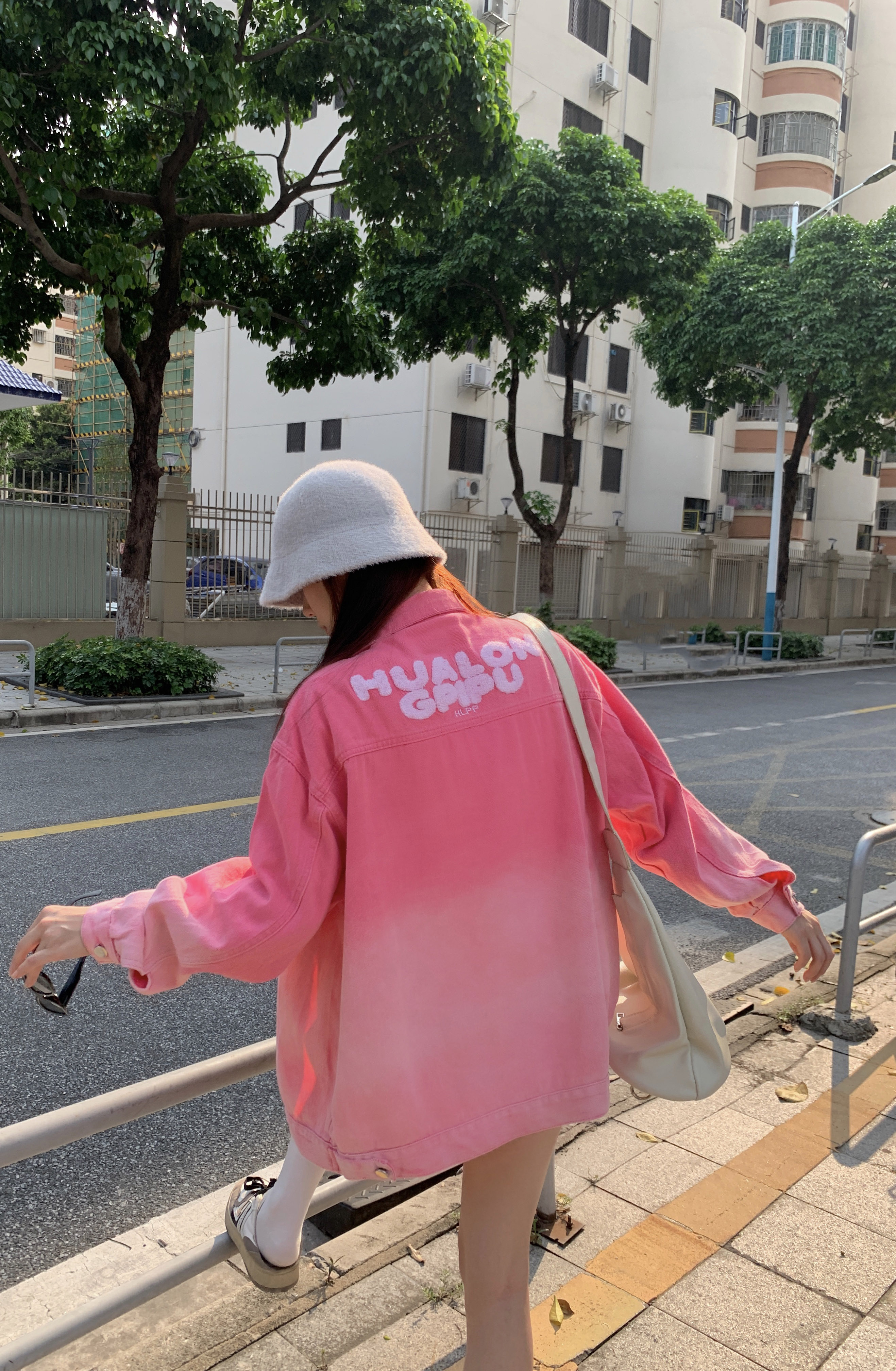 實拍！甜酷風漸變牛仔外套女春秋休閒高街小眾慵懶風chic潮牌