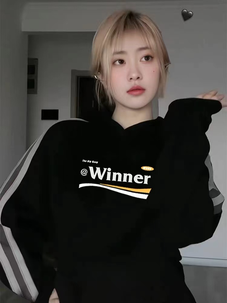 Imitation cotton Chinese cotton composite milk silk autumn and winter new hooded sweatshirt for women chic
