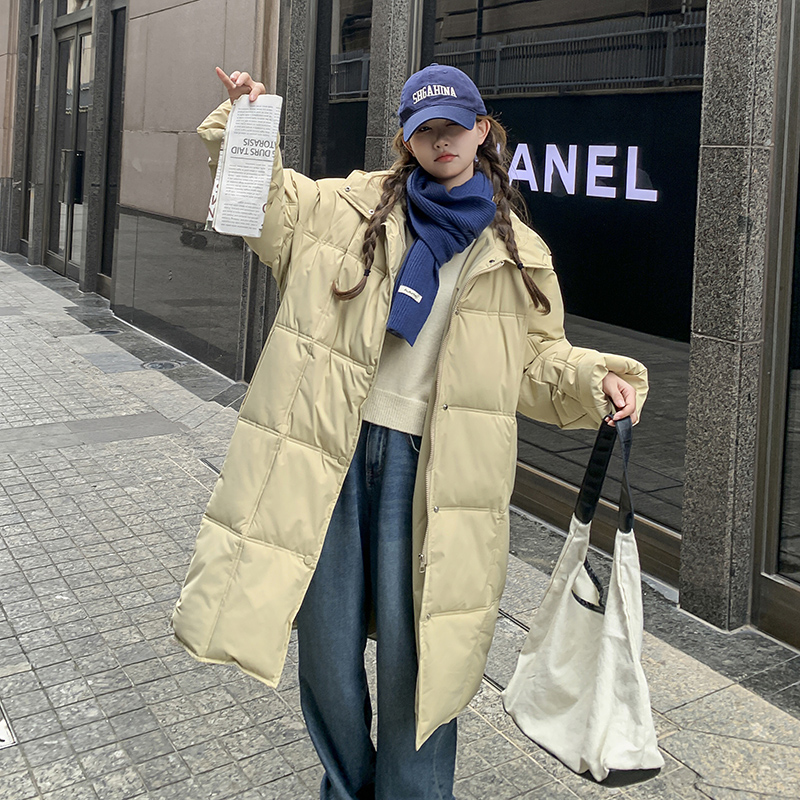Real shot of Korean style hooded 2023 winter new down jacket women's mid-length fashionable thickened bread coat cotton coat
