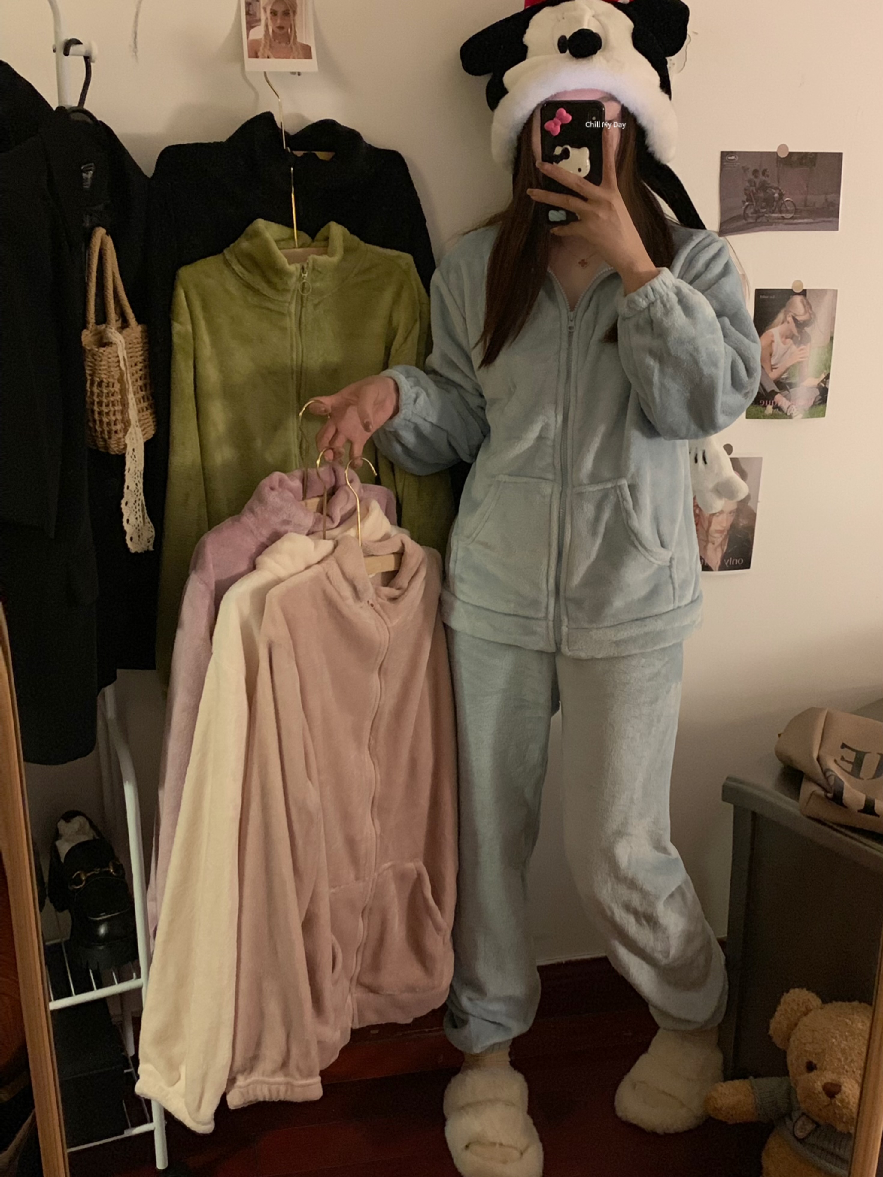 實拍加絨加厚睡衣套裝女秋冬上衣睡褲家居服簡約兩件套珊瑚絨