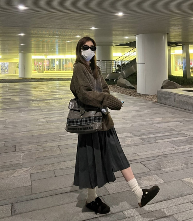 秋季新款女初秋茶系搭配一整套奶系穿搭高級感兩件套裝裙子