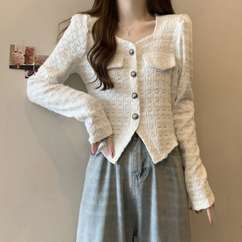 實拍2023秋冬裝新款胖mm大碼女法式洋氣百搭蕾絲加厚小衫百搭上衣