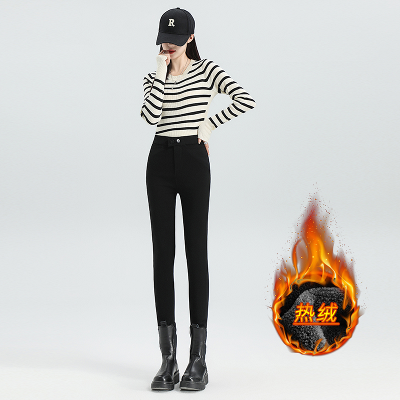 實拍2023年秋冬季新品高彈緊身不掉色魔術小腳牛仔褲女