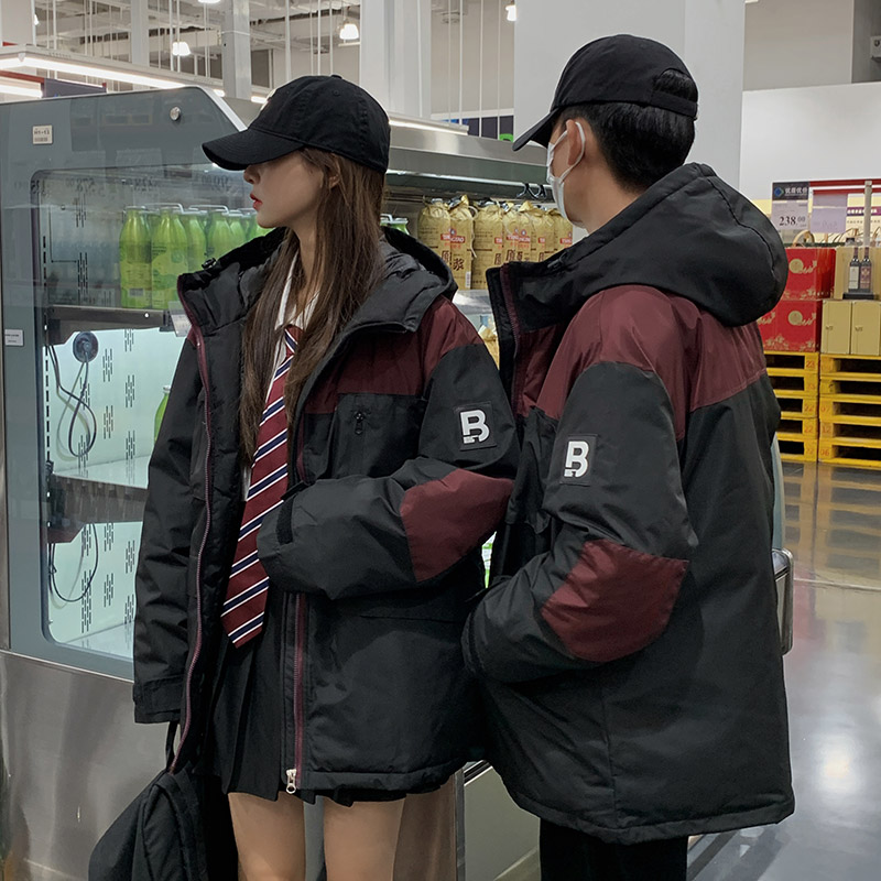 實拍情侶戶外運動羽絨服女裝2023冬季新款短款加厚保暖外套上衣女