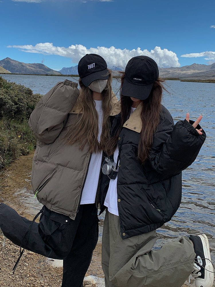 實拍羽絨棉服女冬季2023年新款韓系oversize小個子棉衣棉襖麵包服