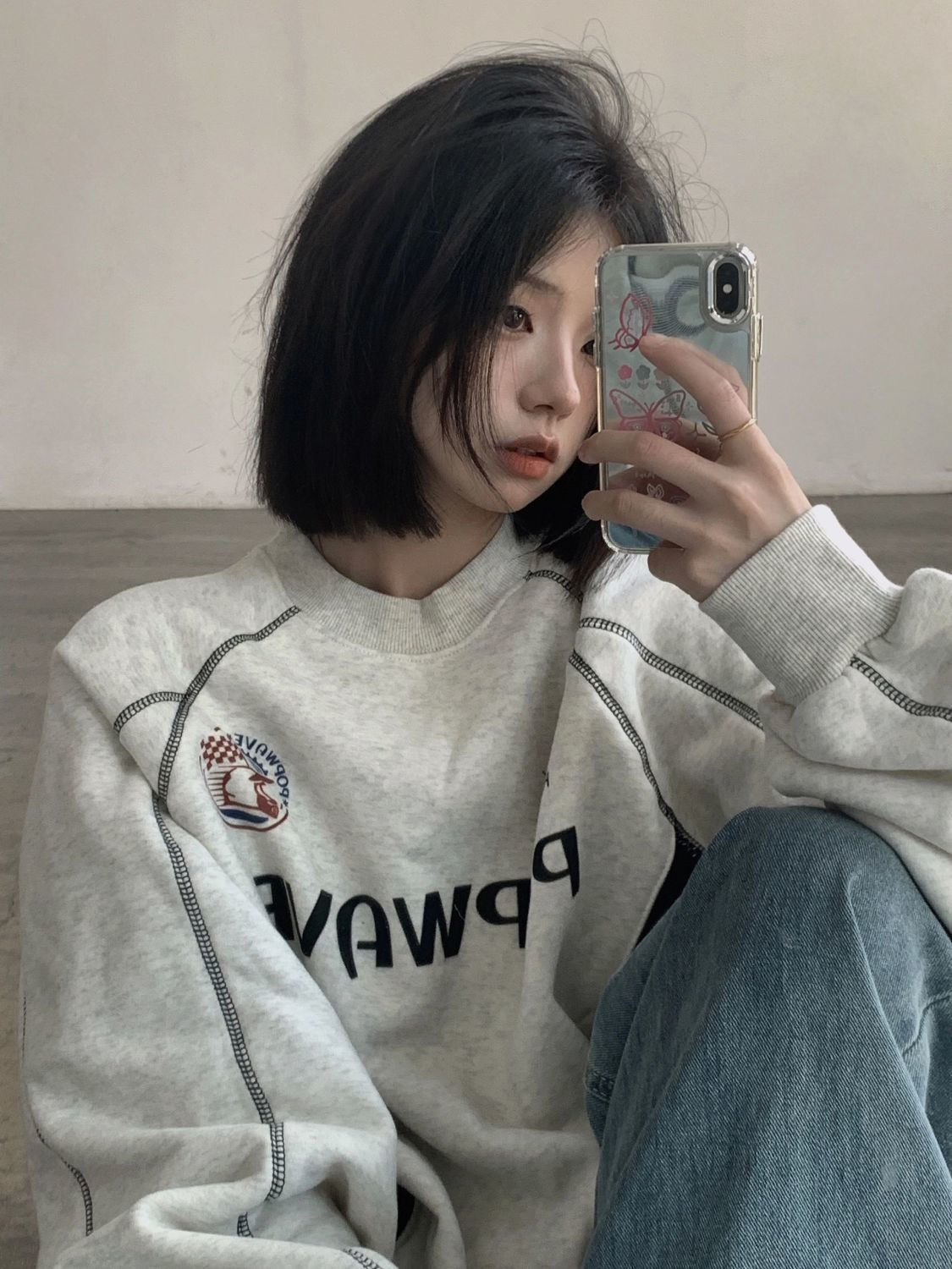 原版做工CVC食毛華棉複合+銀狐絨衛衣女