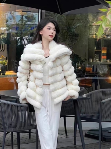  Autumn and Winter New Totoro Lapel Fur Short Jacket Fashionable Temperament Internet Celebrity Environmentally Friendly Imitation Fur Women