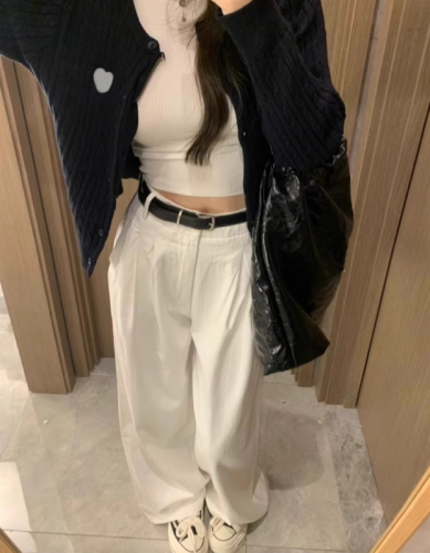 Navy Blue Knitted Cable-Knit Mini Cardigan for Women |  Autumn/Winter New Arrival | Lazy-Style Korean-Design Short Sweater Coat Top