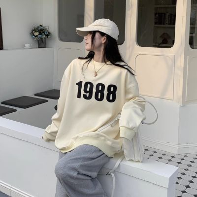 Harajuku BF thickened velvet pullover round neck sweatshirt for female students salt loose top autumn and winter coat lazy style