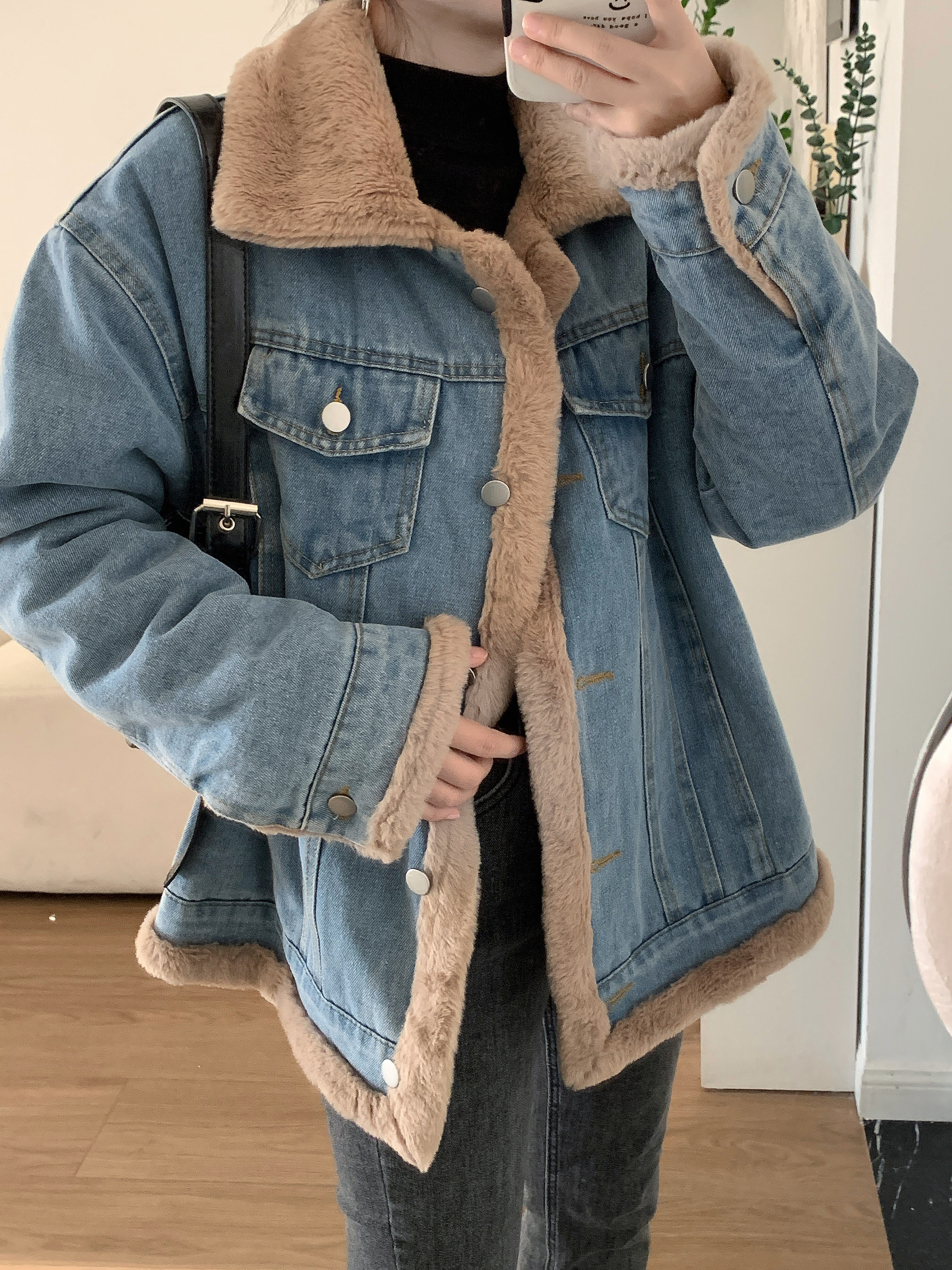 實拍！棉服新款冬季港風韓版設計感小眾棉襖加厚棉衣外套ins