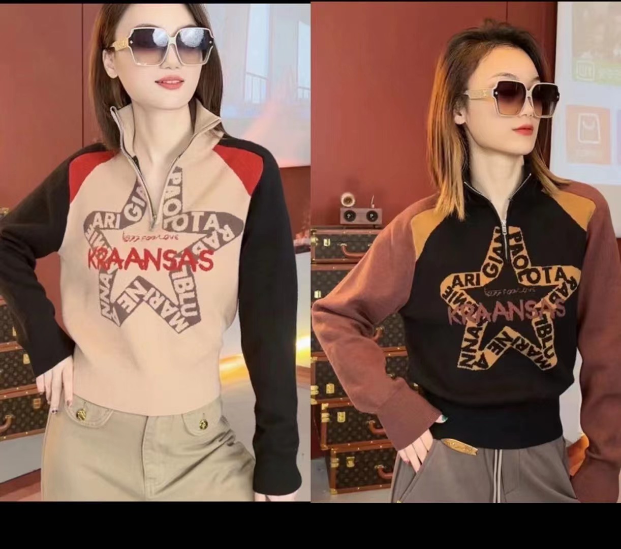 美式復古半拉鏈短款毛衣女設計感秋冬新款翻領內搭打底小個子顯瘦