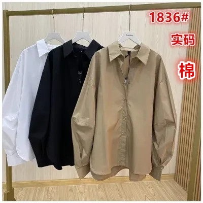 2023春秋裝新款 ins韓版時尚純色簡約燈籠長袖襯衫百搭基礎款襯衣