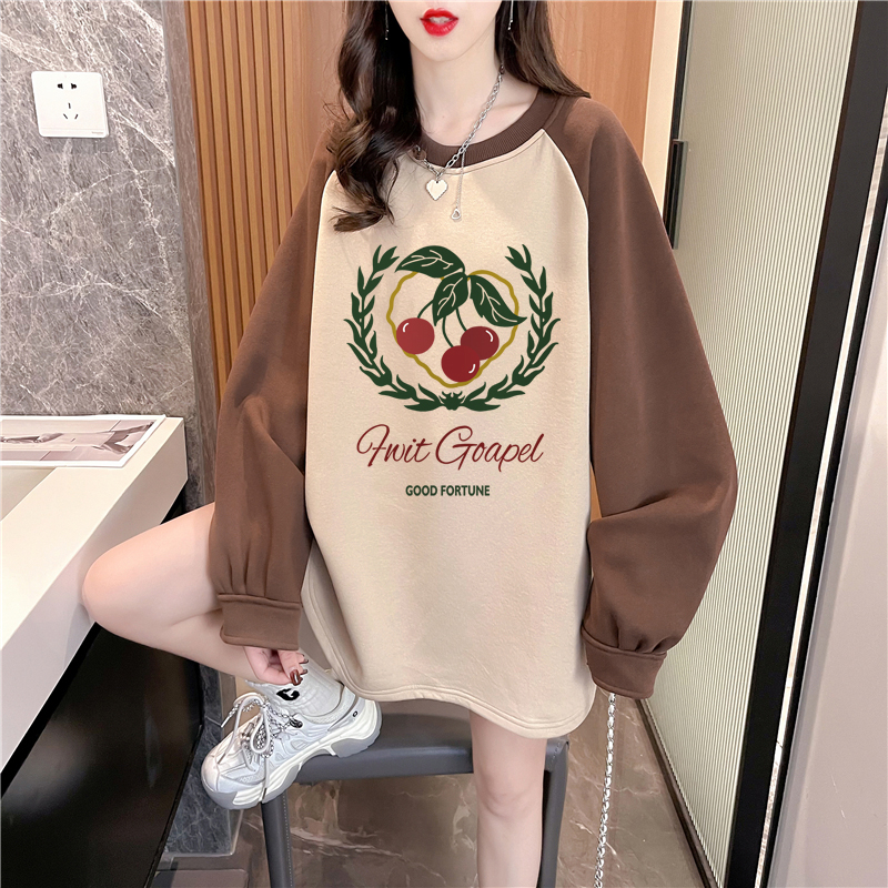 實拍純棉華棉包領 薄款衛衣女春秋新款韓版寬鬆印花套頭衛衣潮