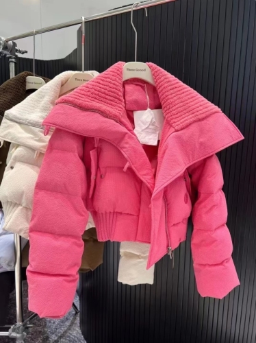 Internet celebrity niche high-end street down jacket for women small winter pink high-waisted short cotton jacket trendy brand