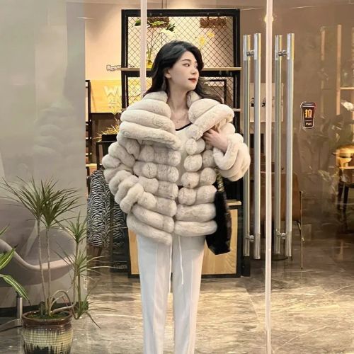  Autumn and Winter New Totoro Lapel Fur Short Jacket Fashionable Temperament Internet Celebrity Environmentally Friendly Imitation Fur Women