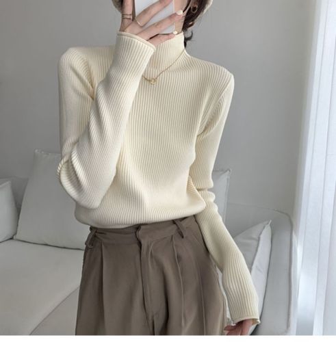 Half turtleneck thickened bottoming sweater for women autumn Korean version  new slim slim long-sleeved bottoming shirt top