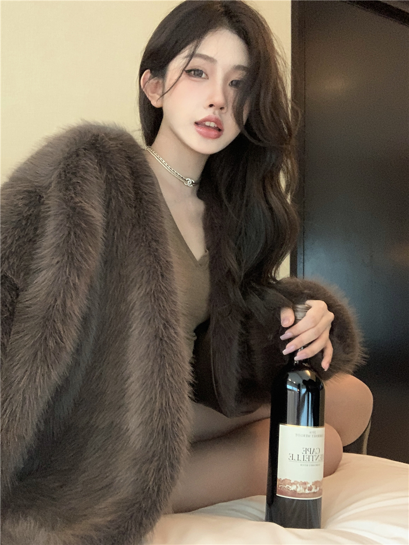 實拍~秋冬新款環保仿狐狸毛皮草外套女氣質高級感毛毛外套