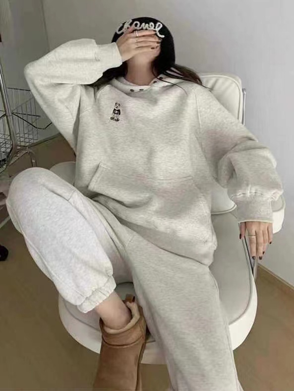 女秋冬2023新款學生韓版寬鬆顯瘦加絨加厚衛衣休閒上衣