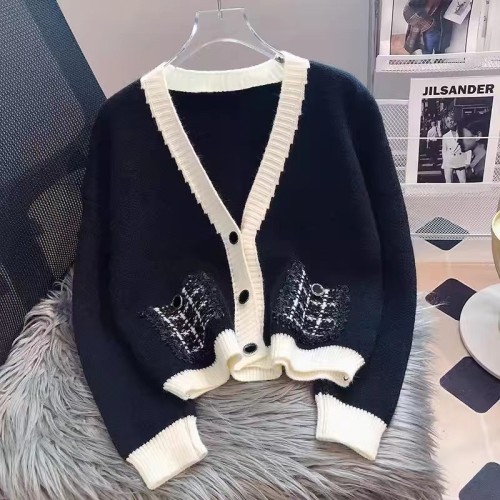 Knitted Cardigan Sweater Jacket Women's Autumn and Winter Thick  New Style Small Fragrance Tops High-end, Good-looking and Western Style