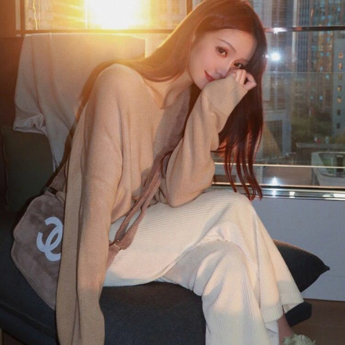  new autumn and winter corduroy versatile wide-leg women's Korean style high-waisted loose straight pants trendy