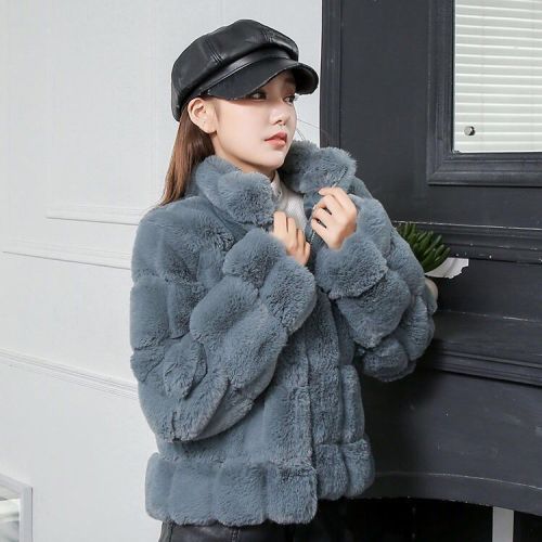 Coat for women winter French mink fur thickened warm foreign rex rabbit fur versatile plush fur top