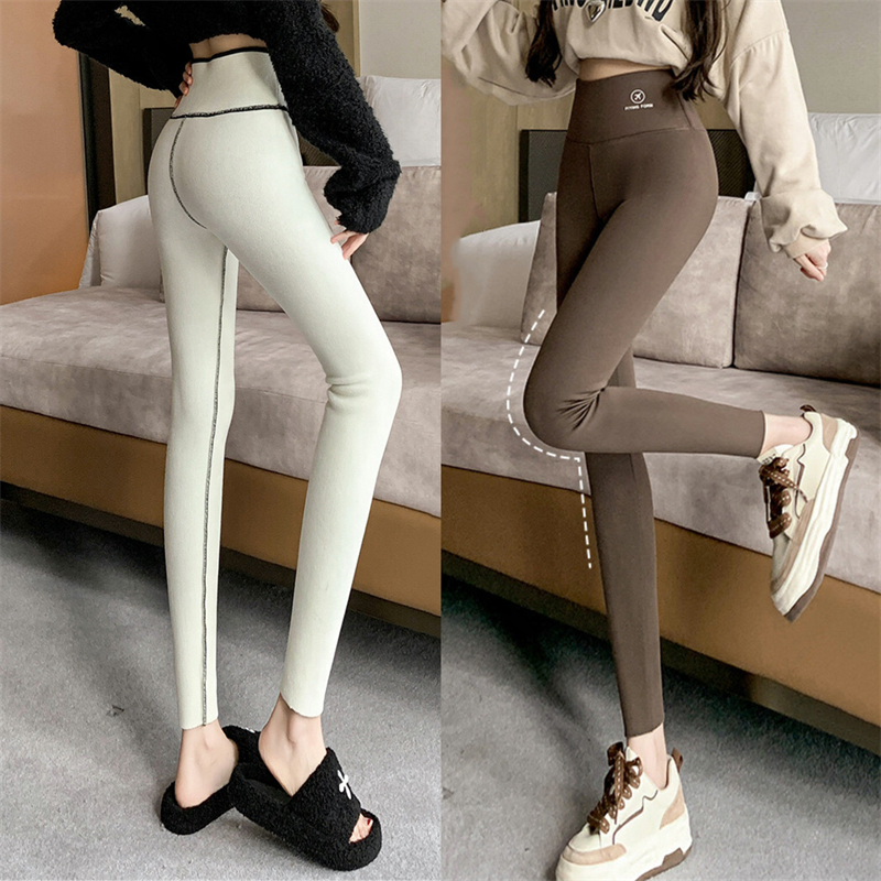 Price~Autumn and winter warm large size plus velvet leggings lamb velvet fat MM tight slimming shark pants for women