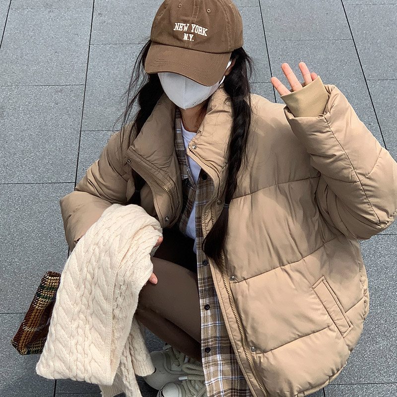 Real shot of Bai Ling'er down jacket women's 2023 new short style milk puff Korean version light cotton coat bread coat cotton coat