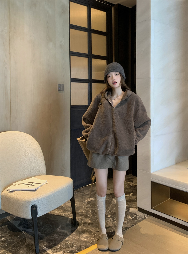 實拍~2023新款韓版寬鬆百搭暖暖綿綿慵懶風保暖毛毛開衫外套