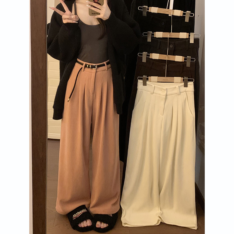 Photographed 2023 Autumn/Winter New Loose Suit Pants Casual Women Wide Leg Pants High Waist Slimming Pants
