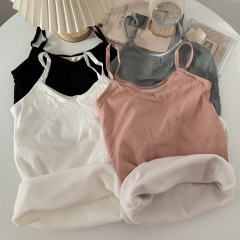 Shot autumn and winter padded padded inner tank top, outerwear warm base shirt sleeveless