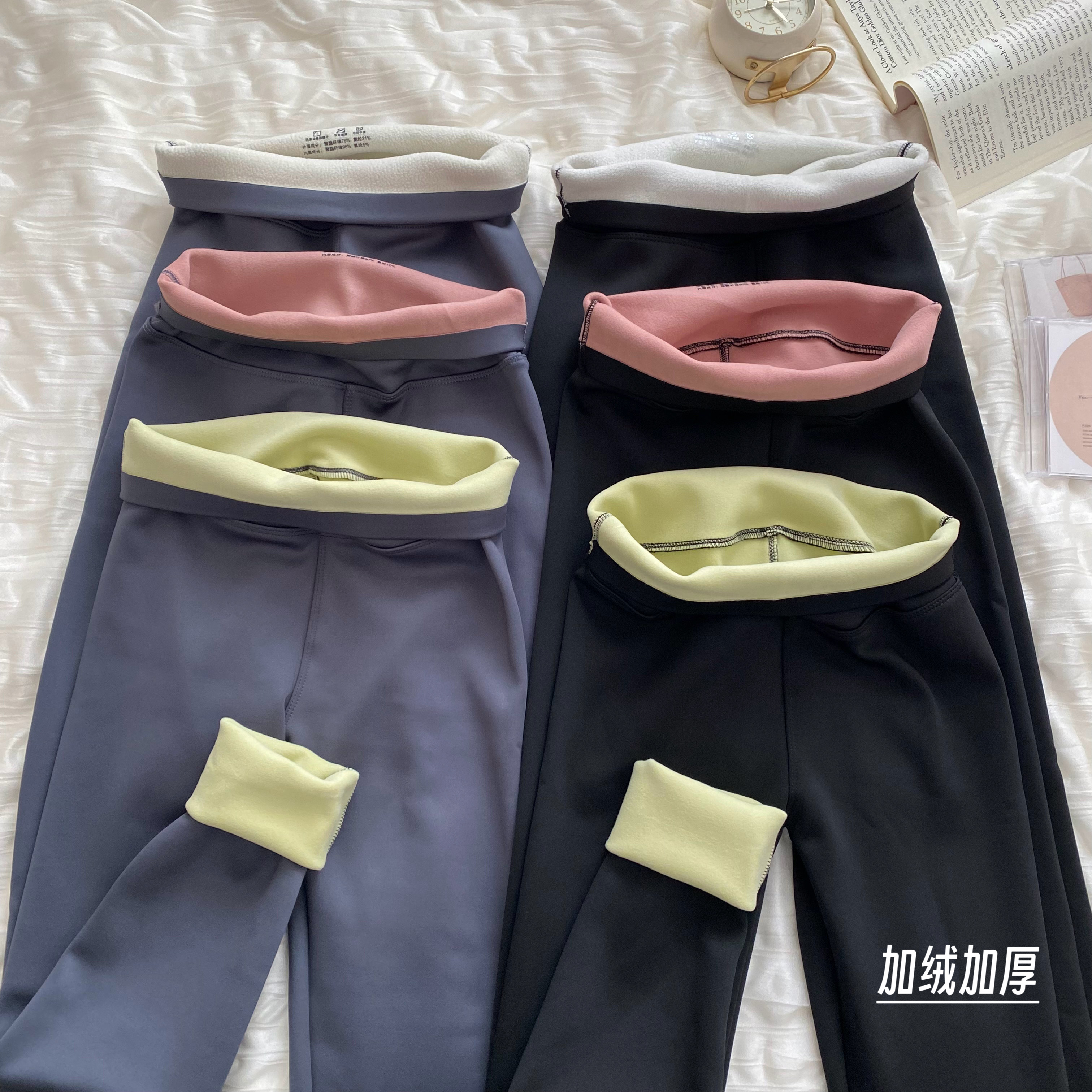 實拍彈力加絨保暖鯊魚皮芭比褲秋冬外穿收腹提臀打底褲瑜伽褲
