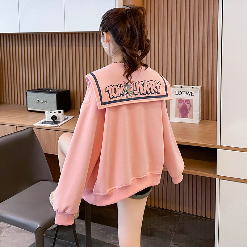 實拍華棉 寬鬆翻領棒球服外套女春秋新款設計感小眾開衫