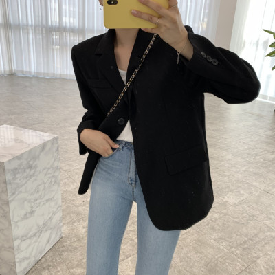 秋季上衣女2023新款高級感氣質小個子西服休閒白色西裝外套女春秋