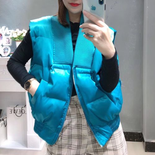 Down cotton vest for women autumn and winter 2023 Korean style loose and trendy outer wear European style sleeveless waistcoat short coat bread suit