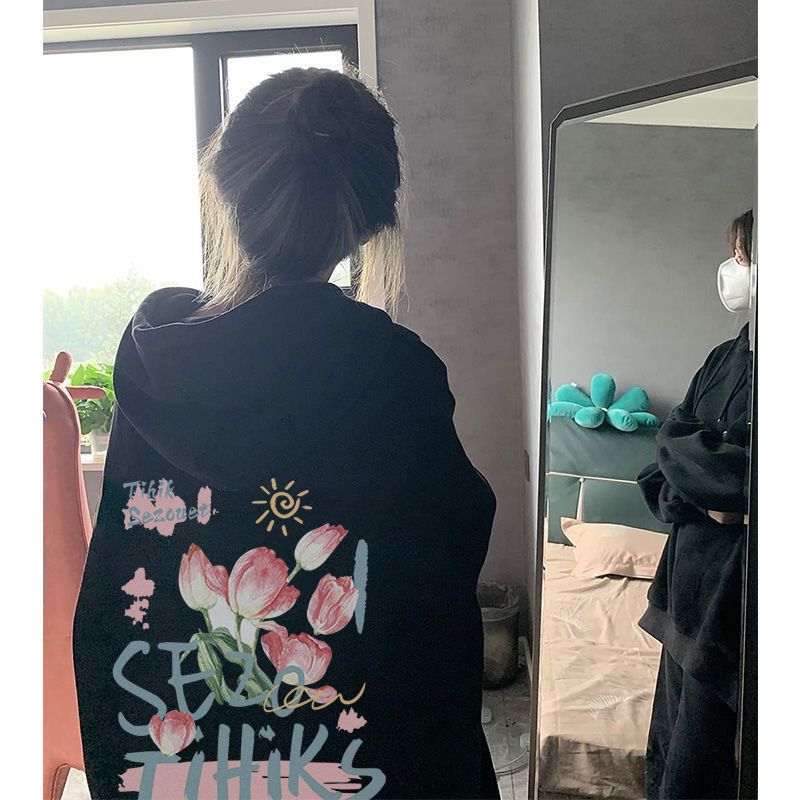 加絨250g / 大衛衣連帽秋冬款衛衣女加絨