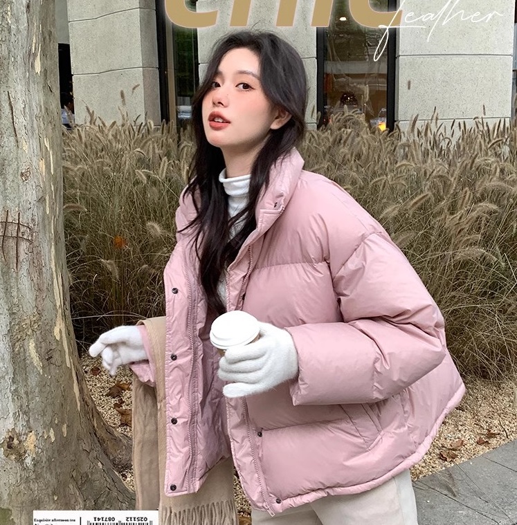 白靈兒羽絨服女款2023年新款短款小個子奶呼呼韓版輕便棉衣麵包服