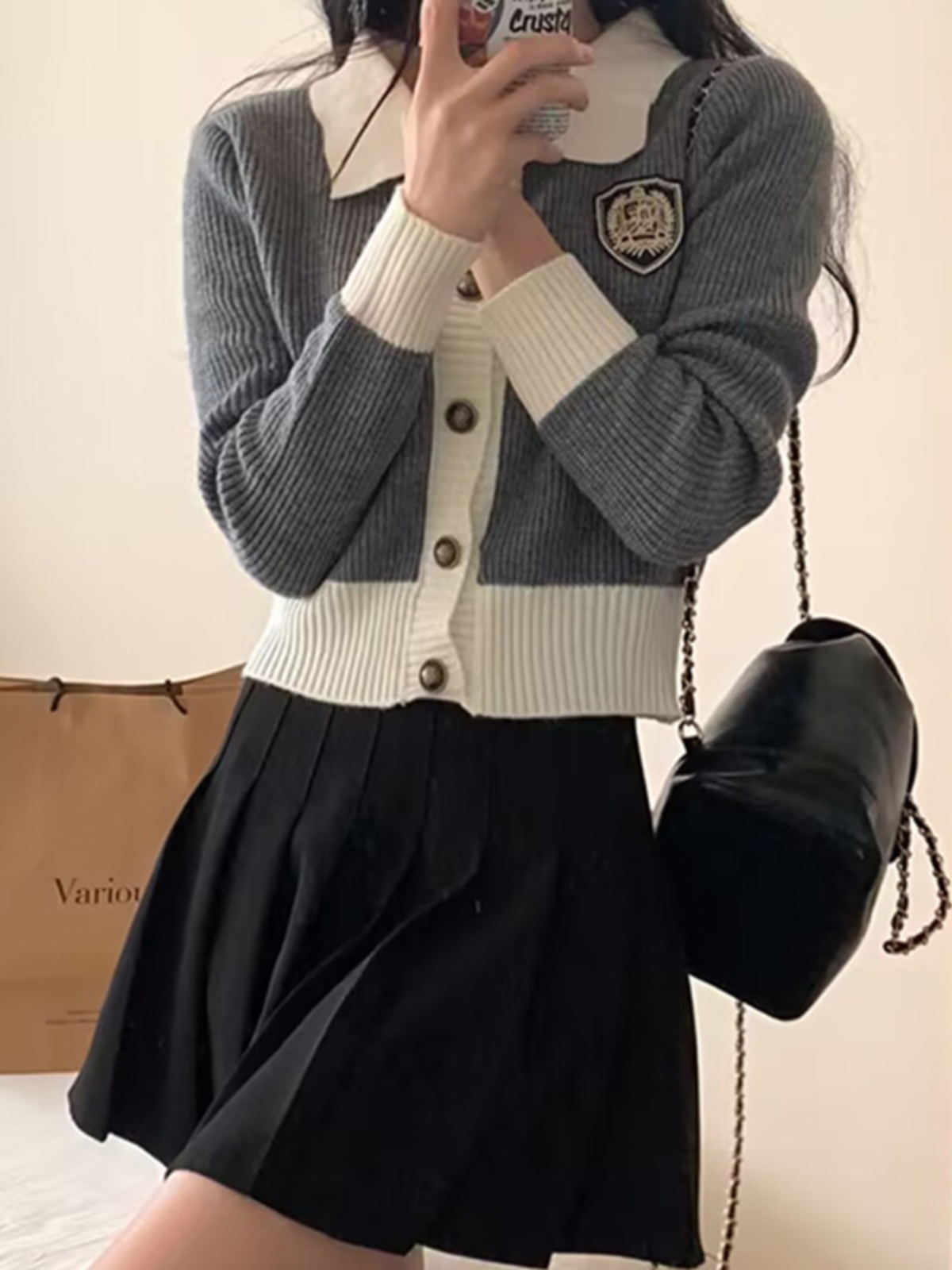 Small Western Style Knitted Cardigan Women's American Lapel Sweater 2023 Autumn and Winter Western Style High Waist Short Small Jacket