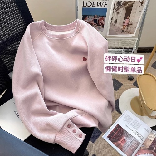 Xiao C's simple and fashionable pullover sweatshirt for women 2023 spring new couple loose casual sports top ins