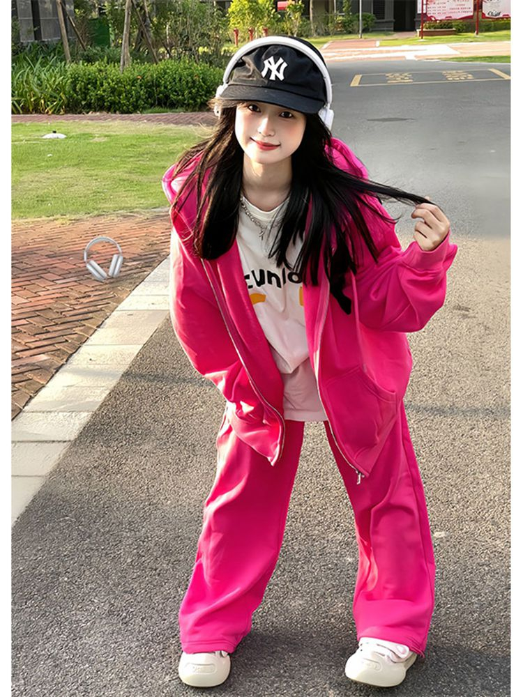 小個子套裝女2023秋季新款時尚運動休閒連帽衛衣兩件套