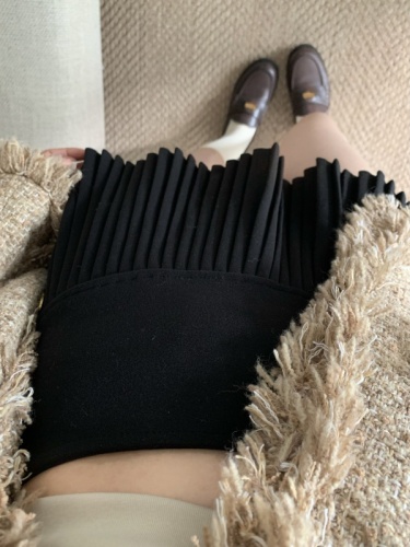 Actual shot~Thick woolen anti-exposure skirt A-line skirt