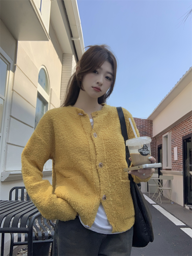 實拍 冬季新款韓系慵懶復古百搭寬鬆開衫毛衣長袖外套女
