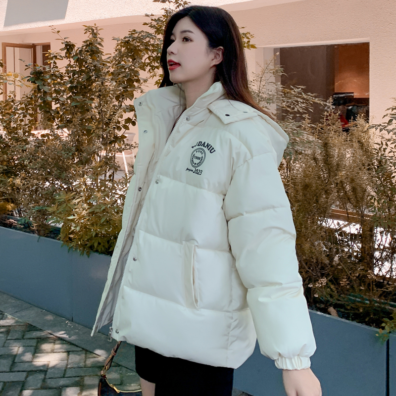 實拍2023冬季新款棉衣棉服女連帽麵包服短款小個子學院風羽絨外套