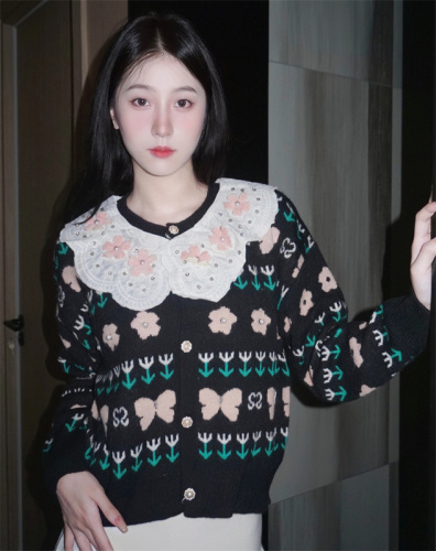 2023实拍新款针织衫女韩国东大门网红同款GLYP潮牌休闲毛衣女