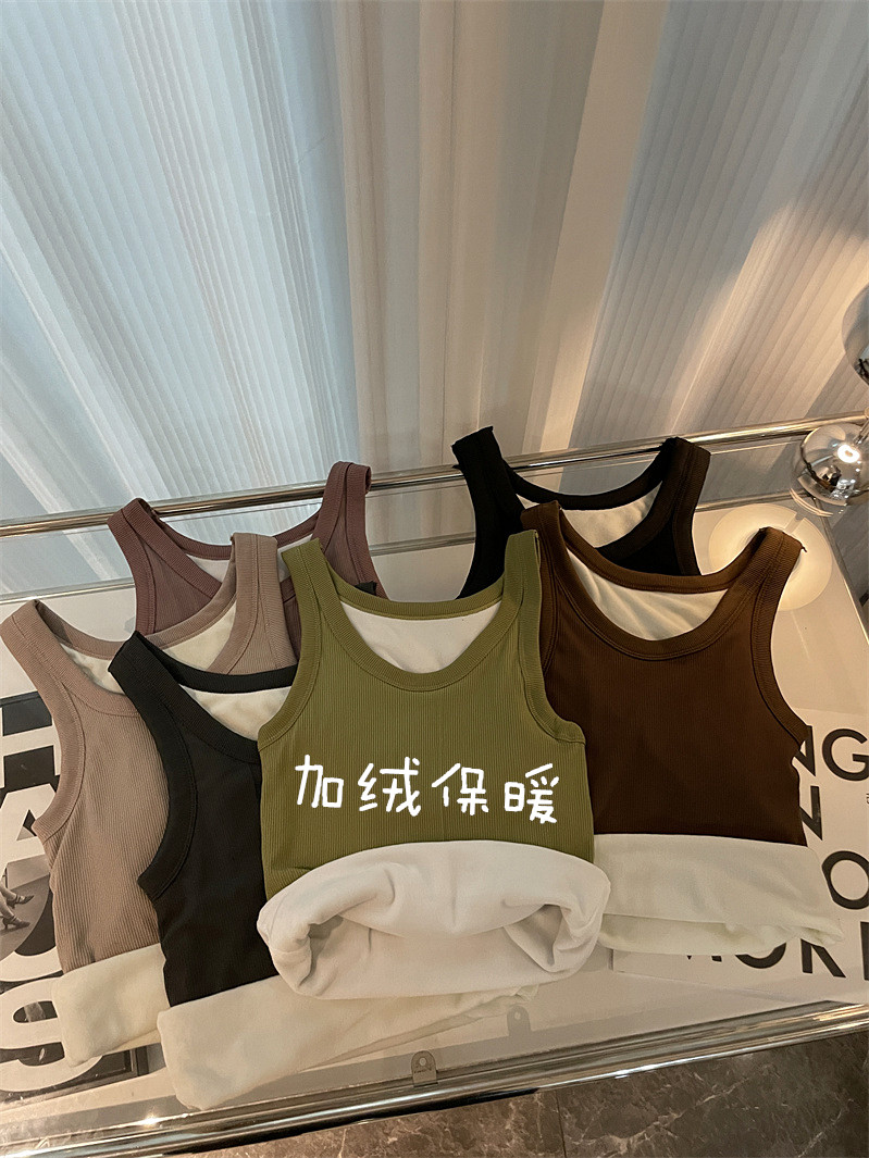 實拍加厚打底吊帶女內搭背心2023新款秋冬季保暖內衣修身上衣