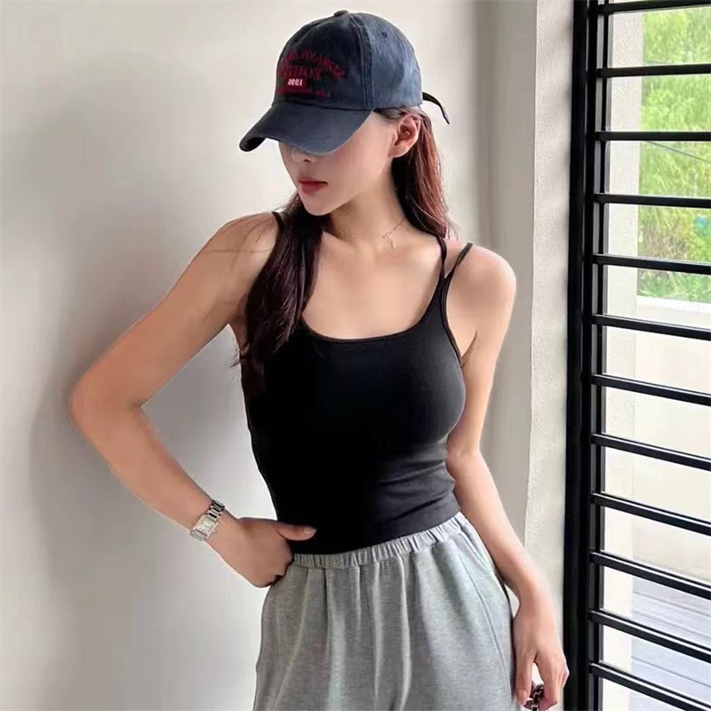 價~秋冬內搭雙肩帶乳膠杯背心顯瘦外穿打底簡約吊帶背心