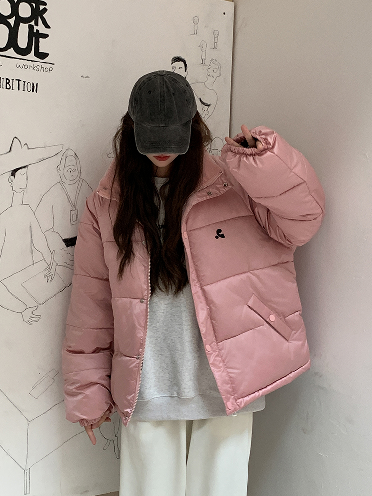 實拍2023冬季新款韓版羽絨棉服女短款百搭加厚寬鬆麵包服棉衣